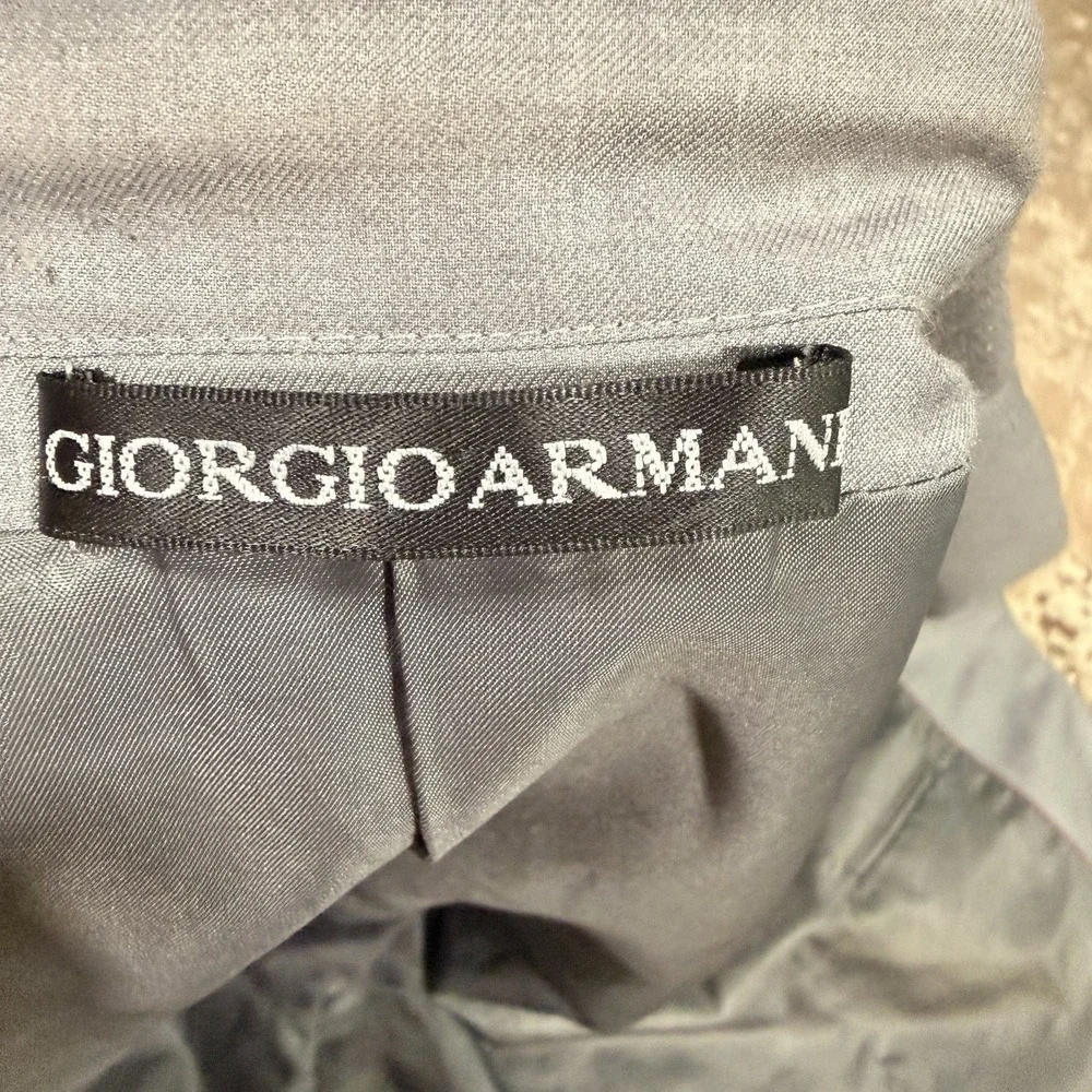 Giorgio Armani Le Collezioni Blazer Mens 52R Gray Virgin Wool Italy Vintage